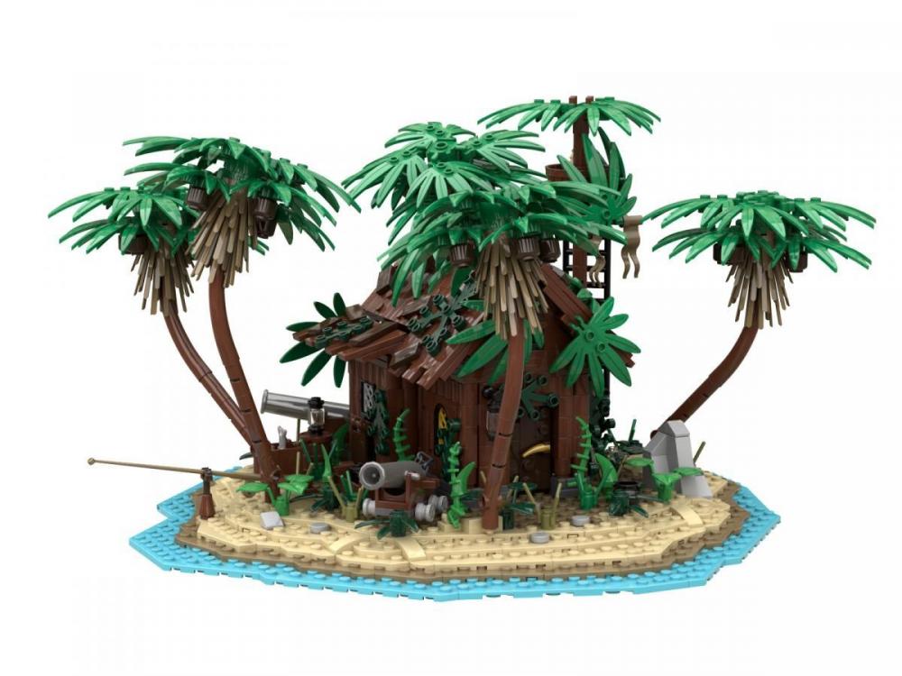 Bluebrixx Pirates Island: Island with Hideout #105130