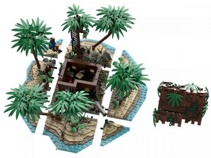 Bluebrixx Pirates Island: Island with Hideout #105130