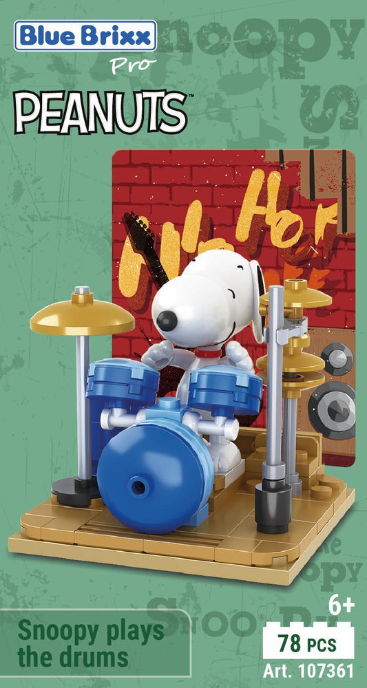 Bluebrixx Snoopy plays the drums Set 107361