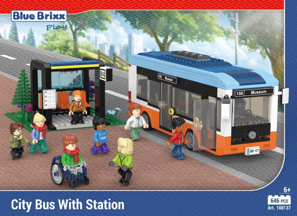 Bluebrixx City Bus with Station Set 108137