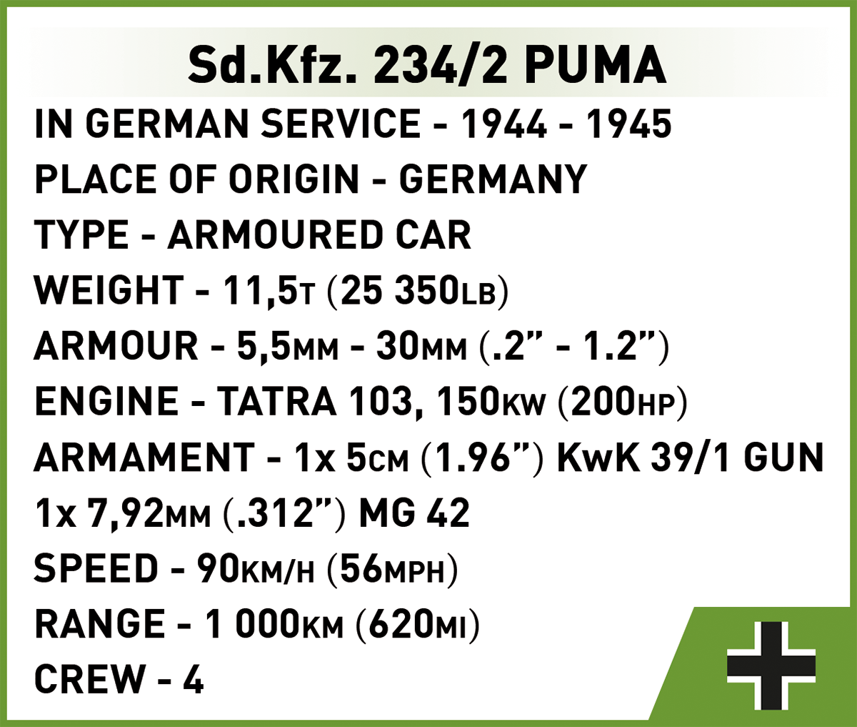 COBI Sd.Kfz. 234/2 Puma #2287