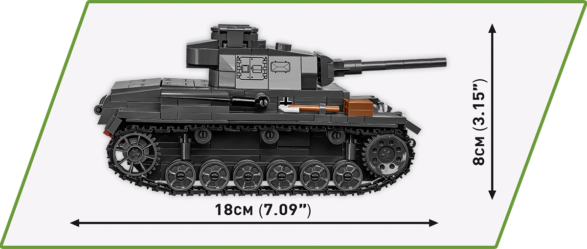 COBI Panzer III Ausf J - Set Di Mattoncini Da Costruzione, 780 Pezzi, 2 In 1 (Canna Corta O Lunga), Con Figure