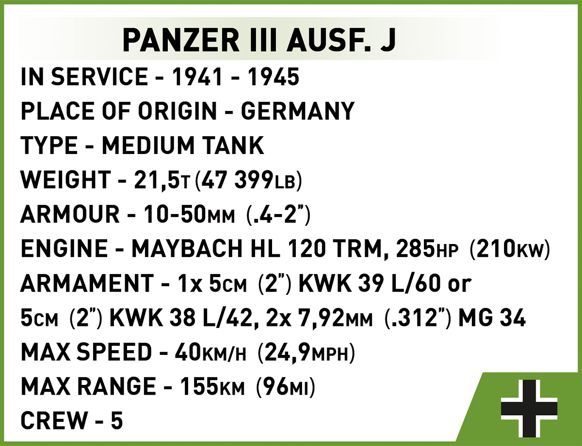 COBI Panzer III Ausf.J #2289