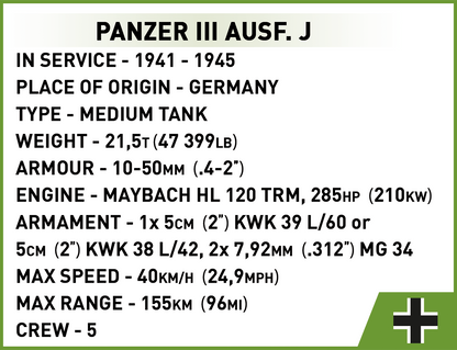 COBI Panzer III Ausf.J #2289