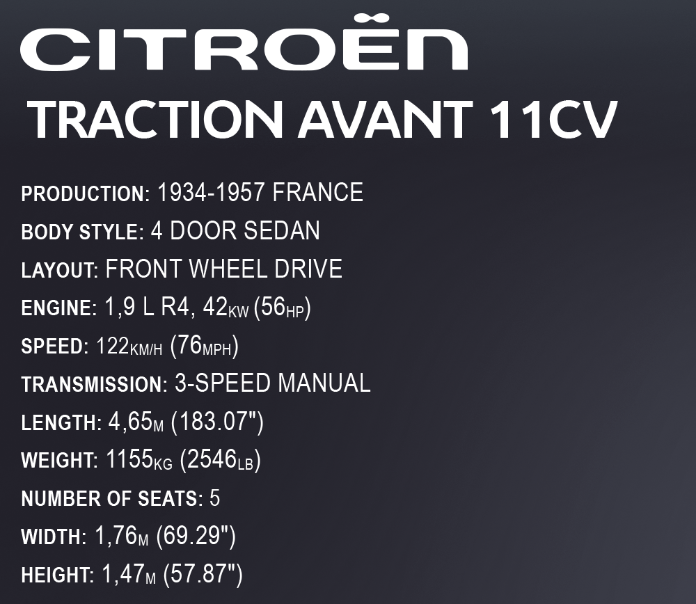 COBI Citroen Traction Avant 11CV 1938 #24337