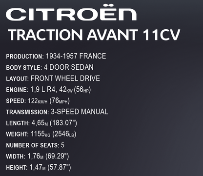 COBI Citroen Traction Avant 11CV 1938 #24337