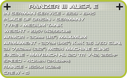 COBI Panzer III Ausf.E #2523