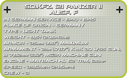 COBI Sd.Kfz.121 Panzer II Ausf. F #2527