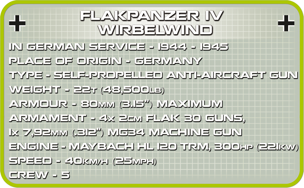 COBI Flakpanzer IV Wirbelwind #2548