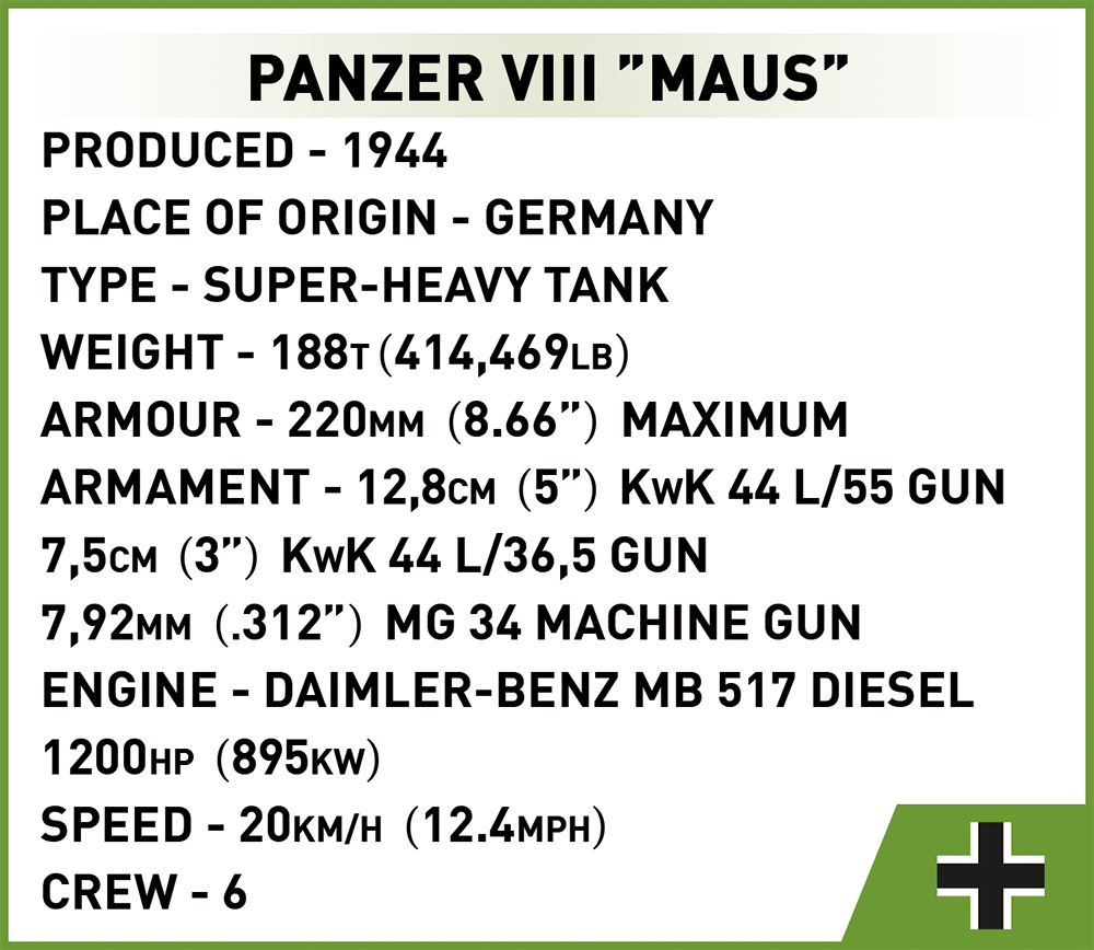 COBI Panzer VIII Maus #2559