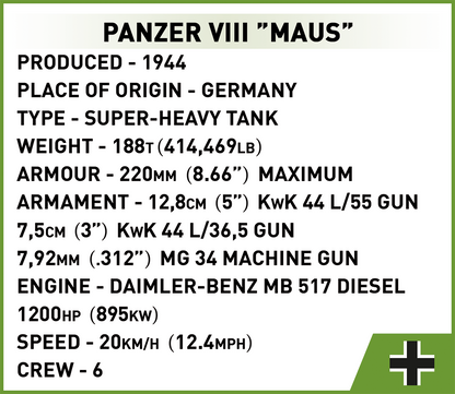 COBI Panzer VIII Maus #2559