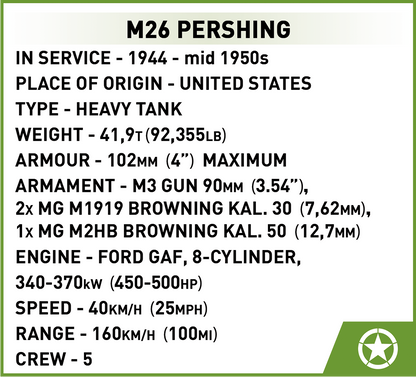 COBI M26 Pershing - 3-inch M5 Gun - Executive Edition #2563