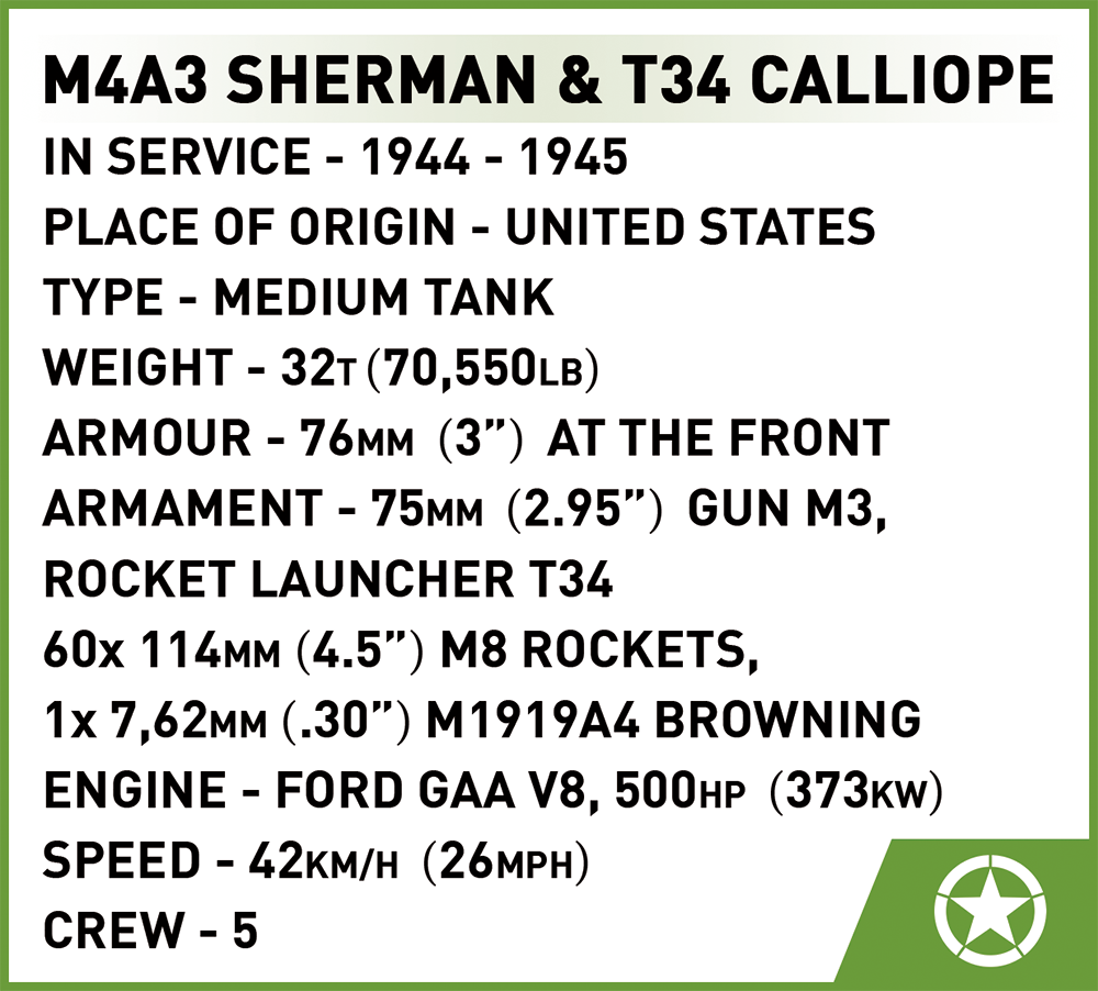 COBI M4A3 Sherman & T34 Calliope - Executive Editon #2569