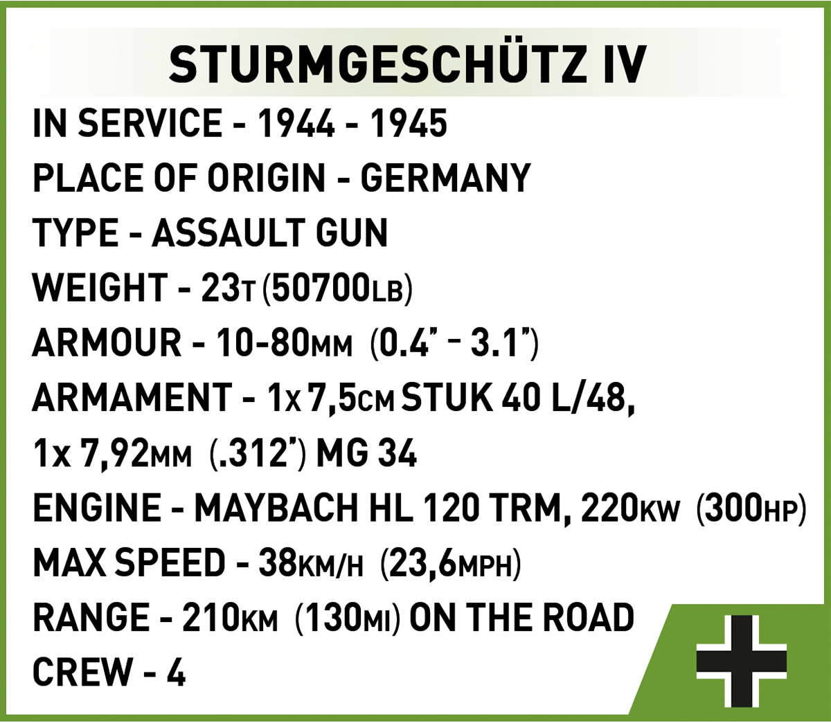 COBI Sturmgeschütz IV Sd.Kfz.167 #2576