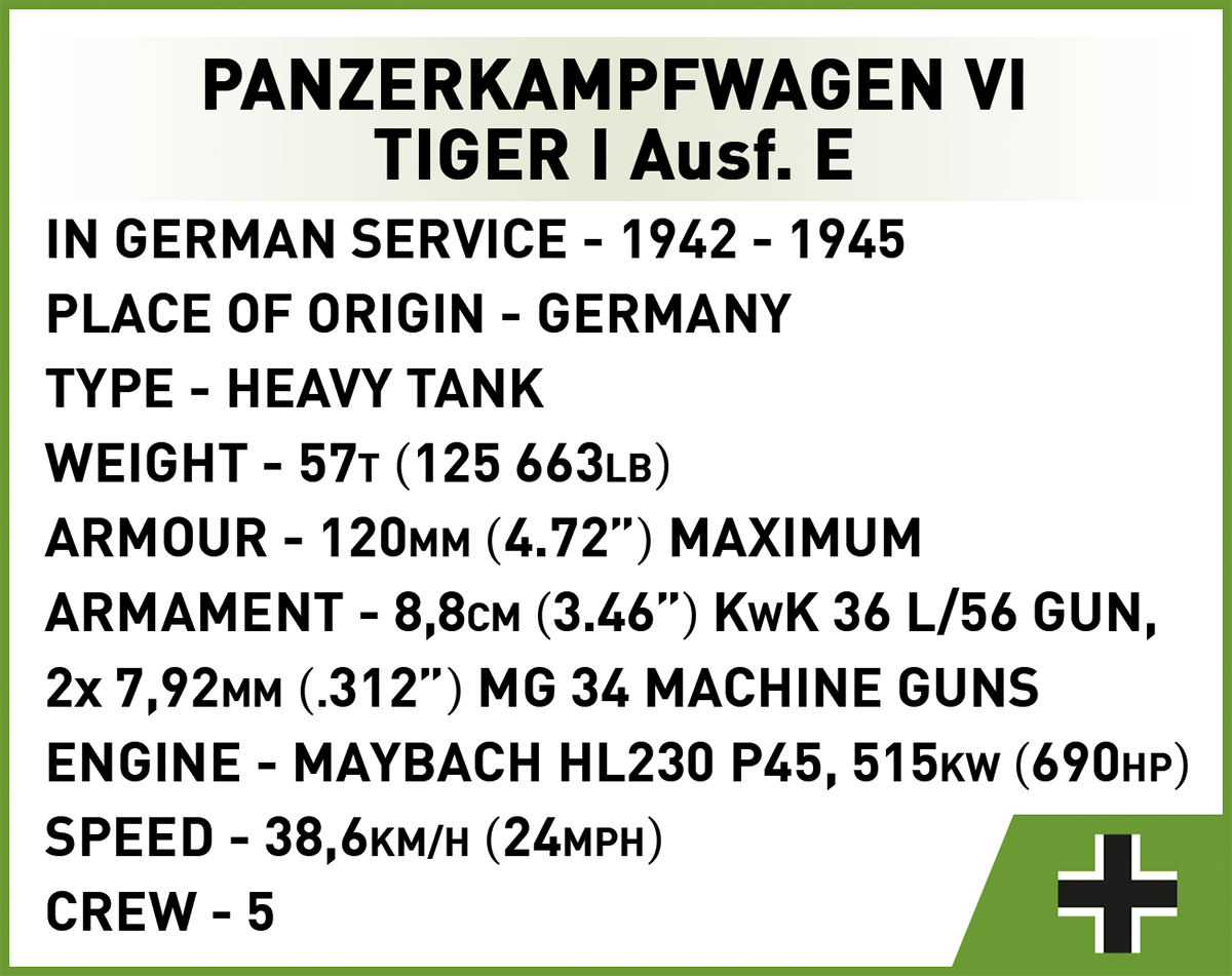 COBI Panzerkampfwagen VI Tiger I Ausf. E - Executive Edition #2587