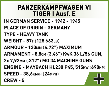 COBI Panzerkampfwagen VI Tiger I Ausf. E - Executive Edition #2587