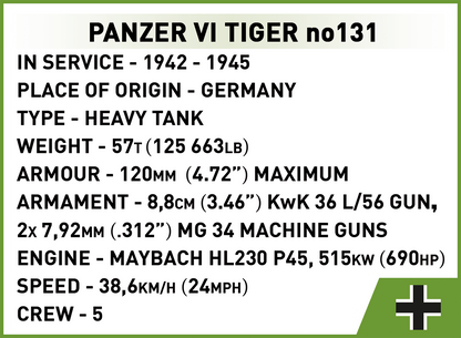 COBI Panzer VI Tiger no131 #2588