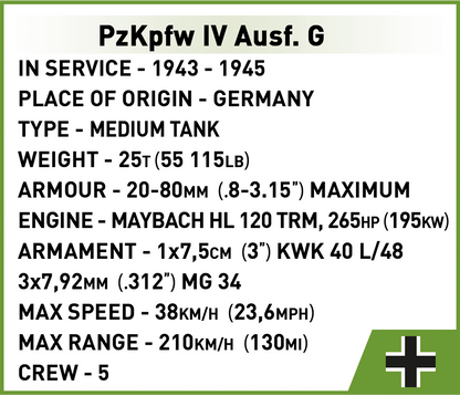 COBI PzKpfw IV Ausf. G #2592