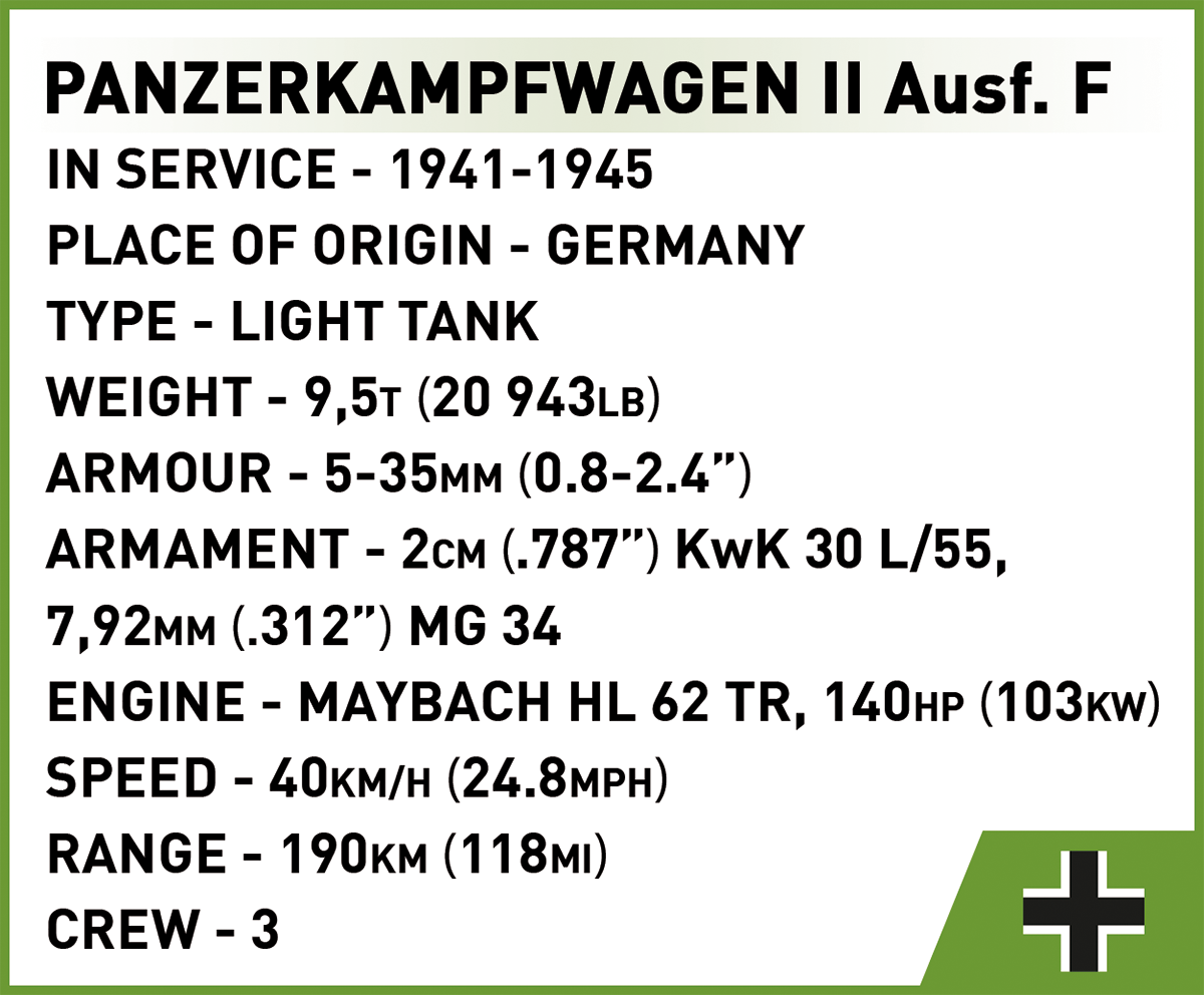 COBI Panzerkampfwagen II Ausf. F Set 2597