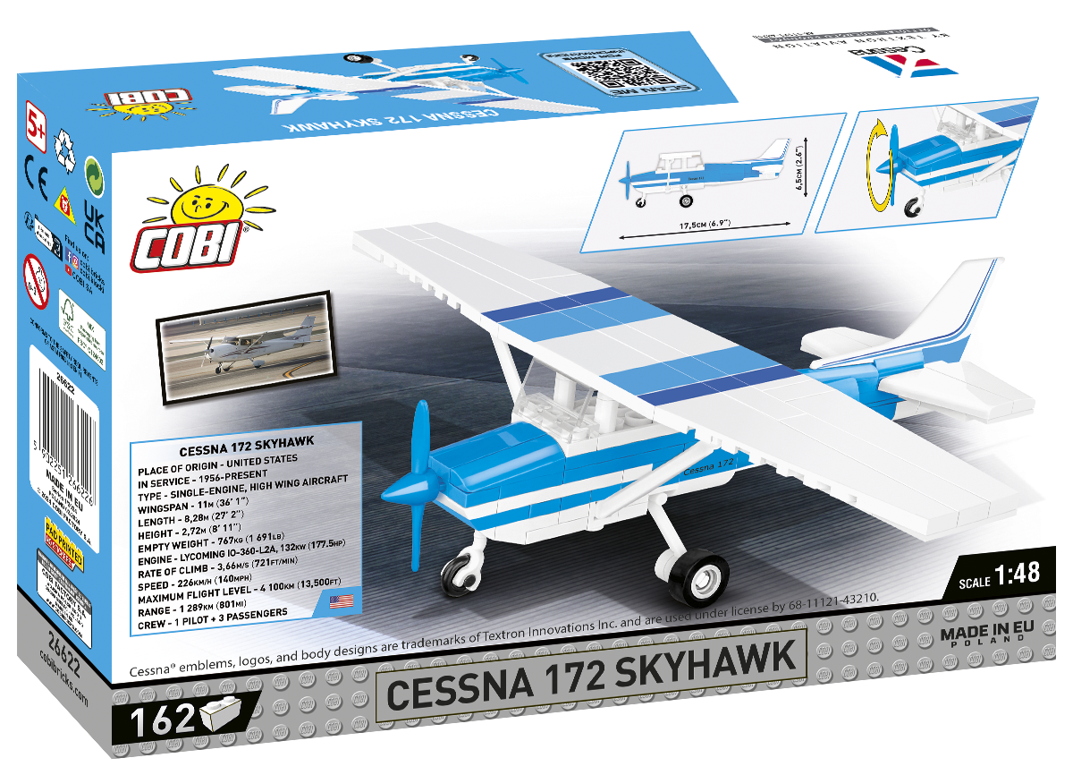 COBI Cessna 172 Skyhawk-White-Blue #26622