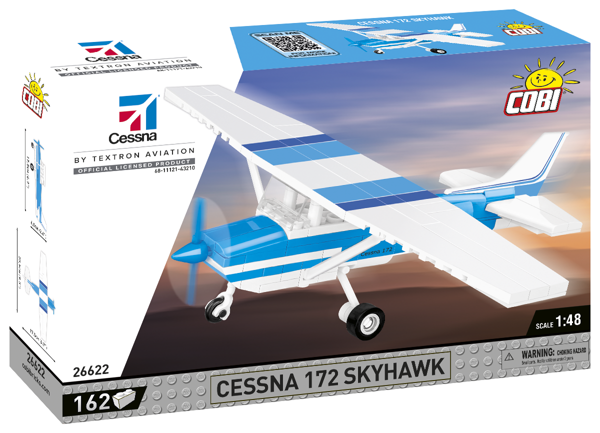 COBI Cessna 172 Skyhawk-White-Blue #26622