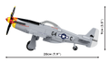 Side view of the COBI P-51D Mustang model with red-and-yellow checkered nose and G4-C fuselage code