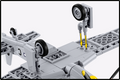 Underside of the COBI P-51D Mustang model – the main landing gear legs plug into the wings