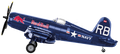 Built COBI Flying Bulls F4U Corsair model in 1:32 scale, side view