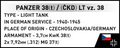 COBI Panzer 38(t) / (ČKD) LT vz.38 Set 2666