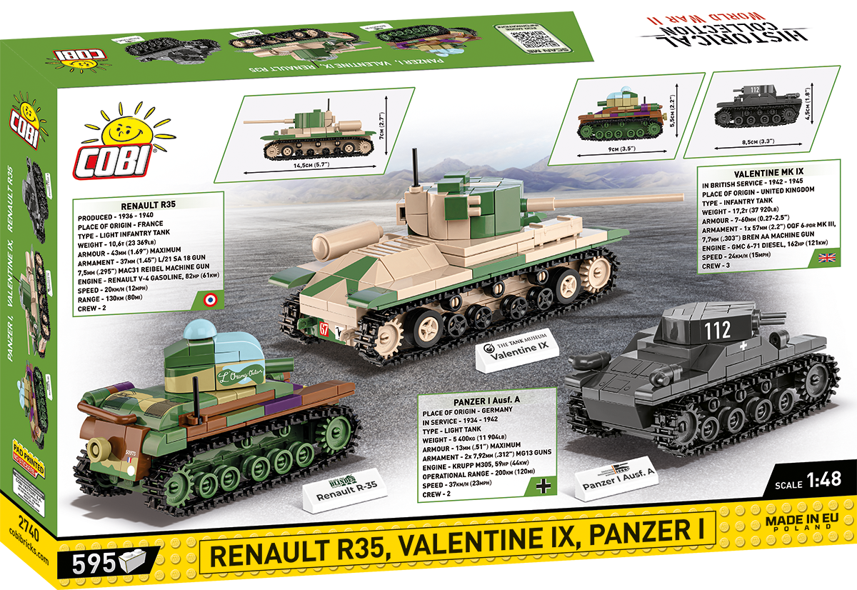 COBI Renault R35 - Valentine IX - Panzer I #2740