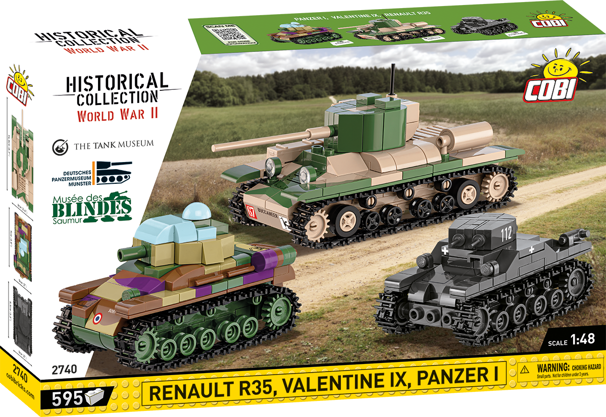 Cobi R35 Scale COBI Renault R35 - Valentine IX - Panzer I #2740 – Not Just ...