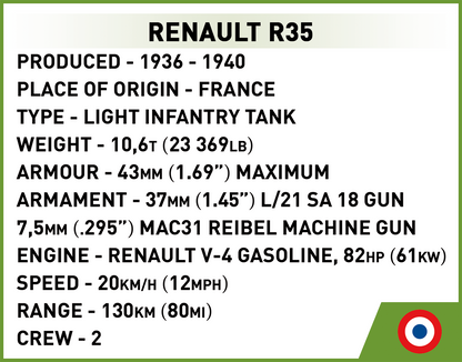 COBI Renault R35 - Valentine IX - Panzer I #2740