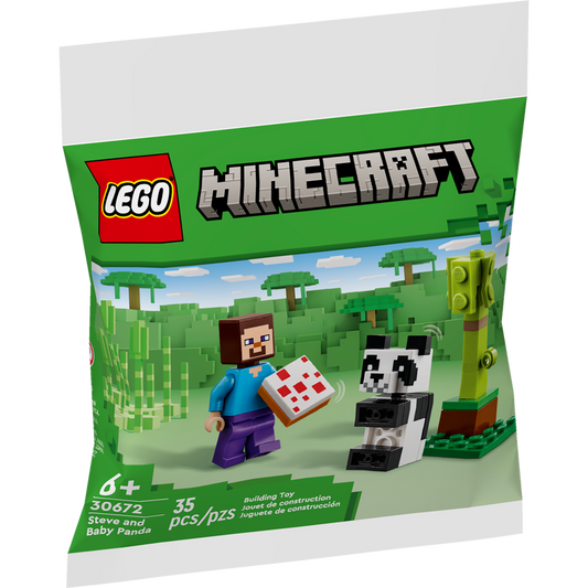 LEGO Minecraft Steve and Baby Panda & Kiki's Coconut Attack Set 30672