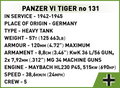 COBI Panzer VI Tiger I no 131 Set 3123