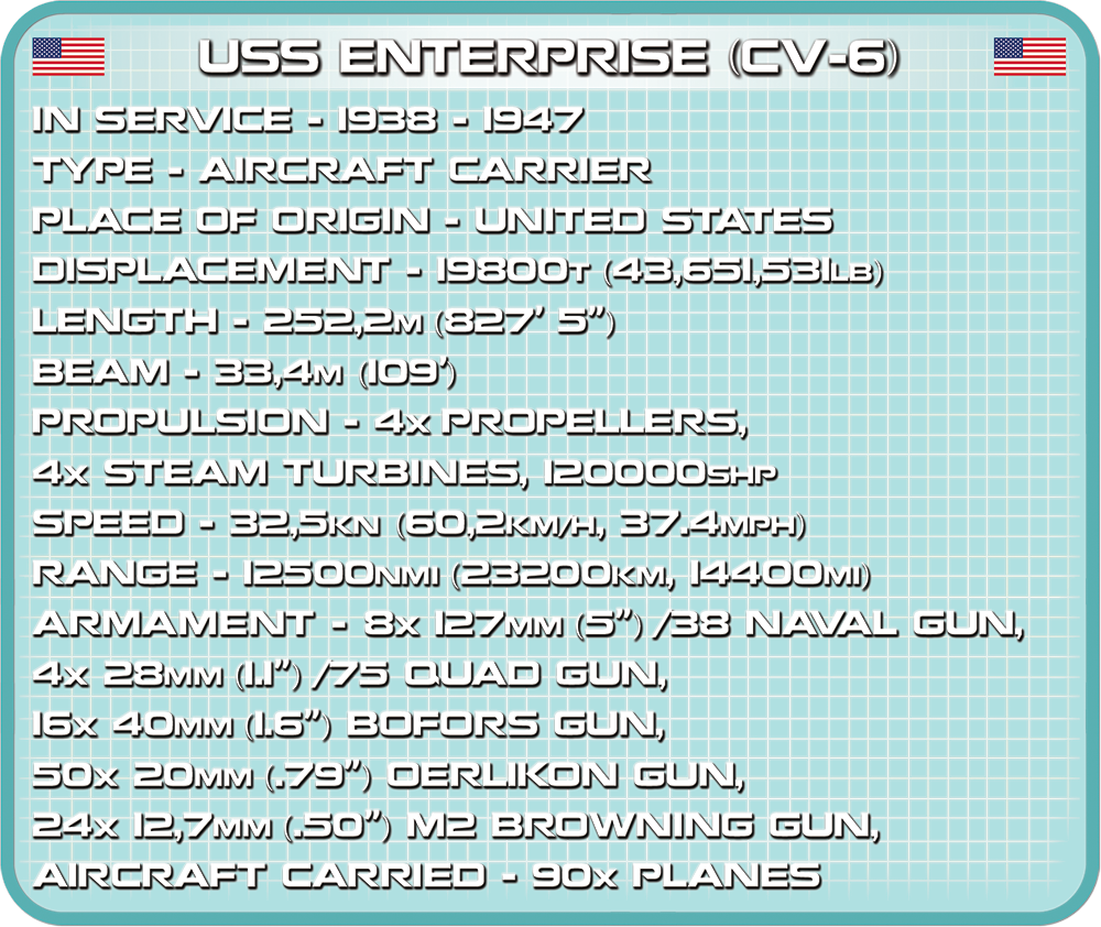 COBI USS Enterprise (CV-6) #4815