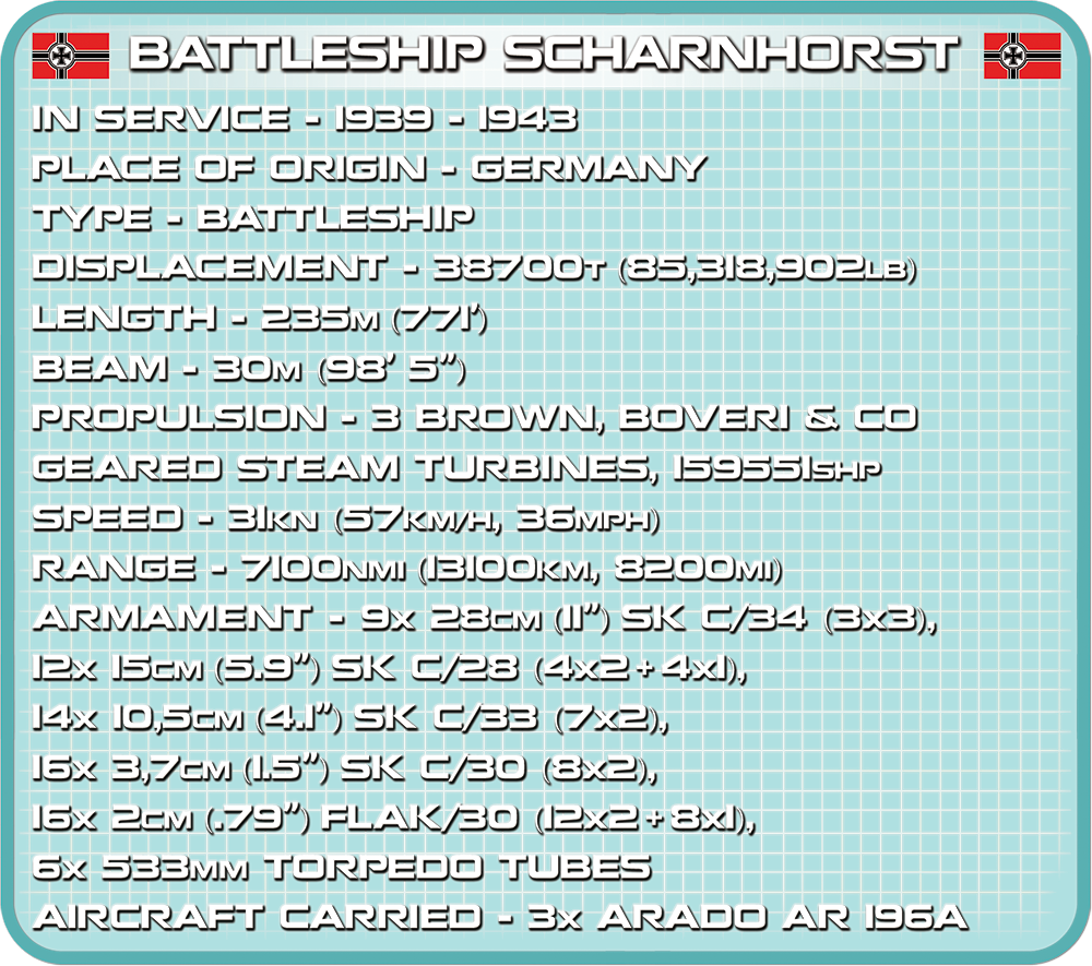 COBI Battleship Scharnhorst #4818