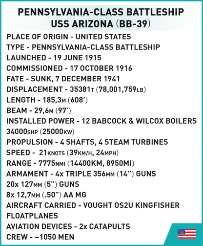 COBI USS Arizona (BB-39) #4843