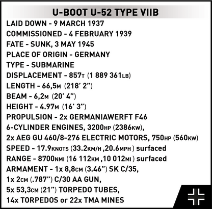 COBI U-Boot U-52 (Type VIIB) Set 4852