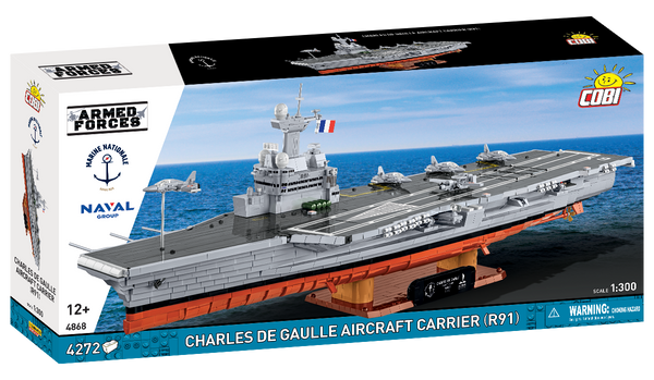 COBI Aircraft Carrier Charles de Gaulle Set 4868 box, front view – 1:300 scale, 4,272 pieces