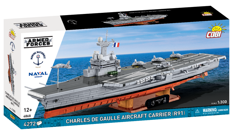 COBI Aircraft Carrier Charles de Gaulle Set 4868 box, front view – 1:300 scale, 4,272 pieces