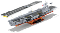 Built COBI Charles de Gaulle 1:300 aircraft carrier model, rear view