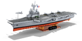 Built COBI Charles de Gaulle 1:300 aircraft carrier model, front view