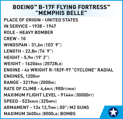 COBI Boeing™ B-17F Flying Fortress™ "Memphis Belle" #5707