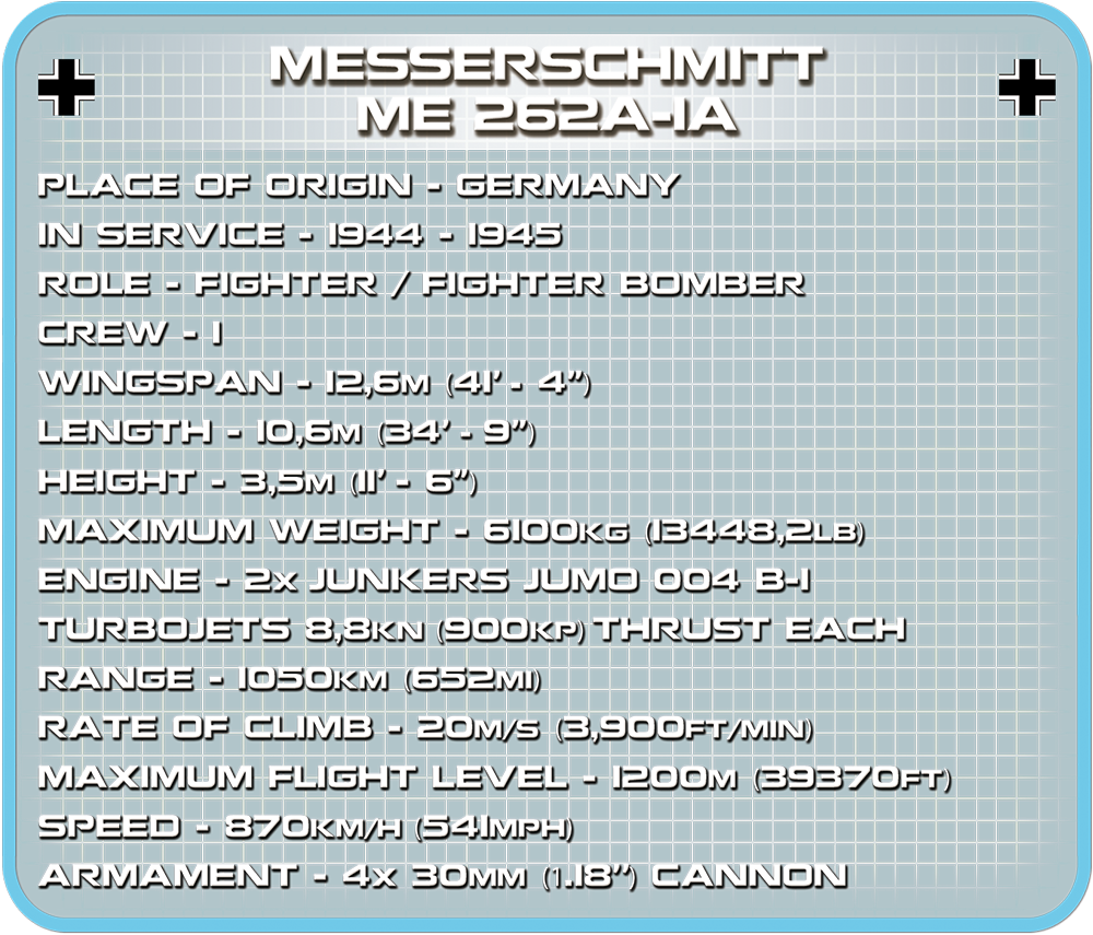 COBI Messerschmitt Me262 A-1a #5721