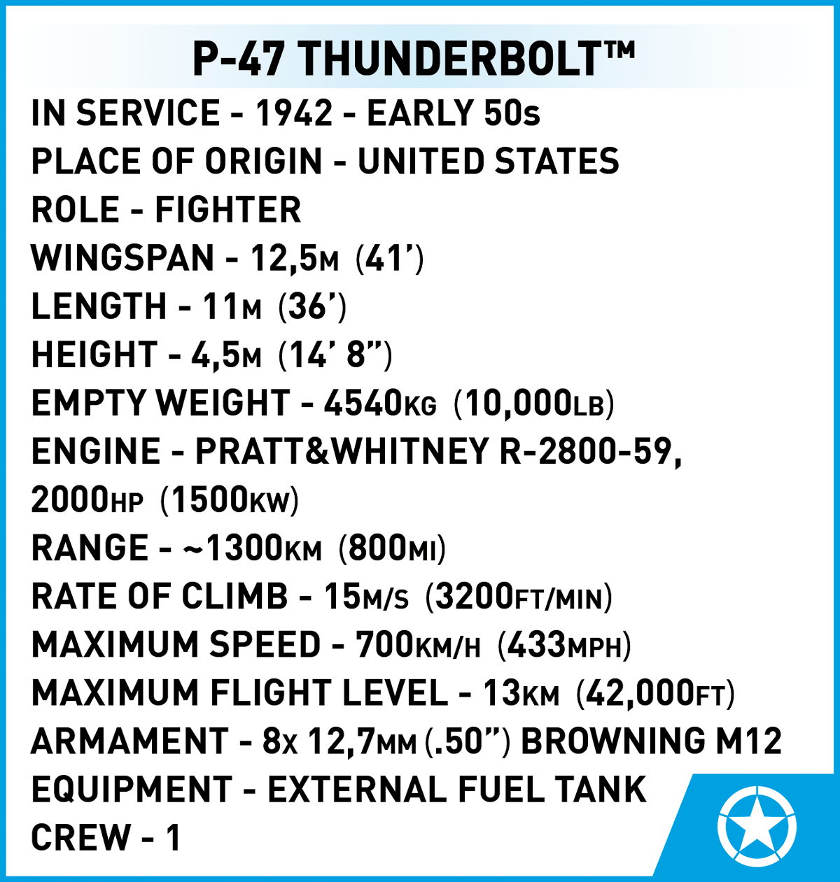 COBI P-47 Thunderbolt & Tank Trailer - Executive Edition #5736