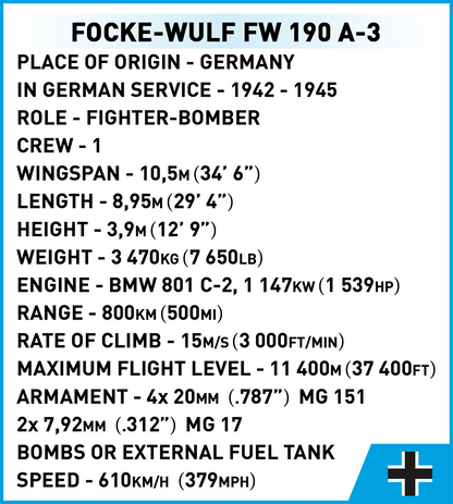 COBI Focke-Wulf FW 190-A3 #5741