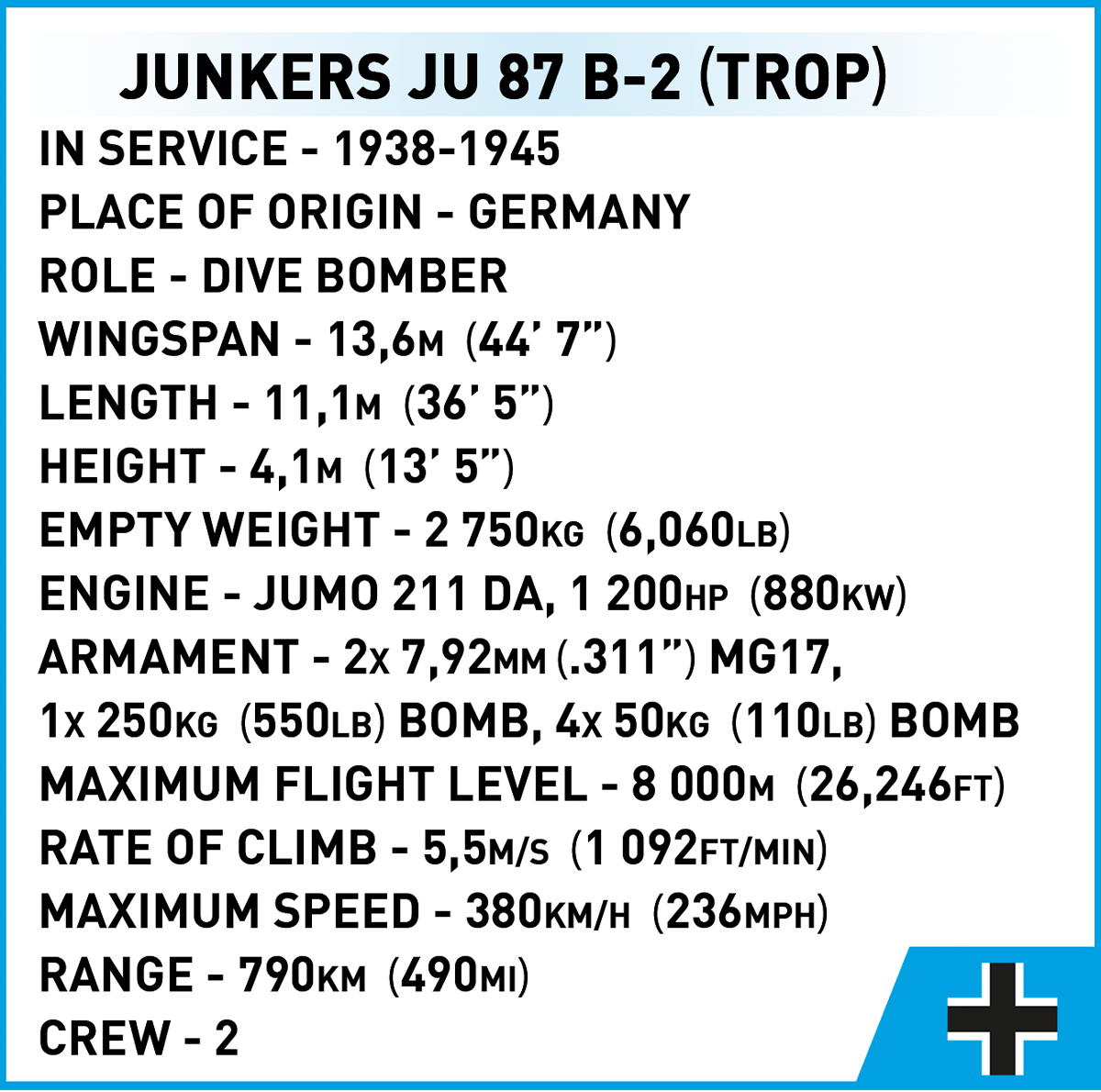 COBI Junkers Ju 87 B-2 #5748