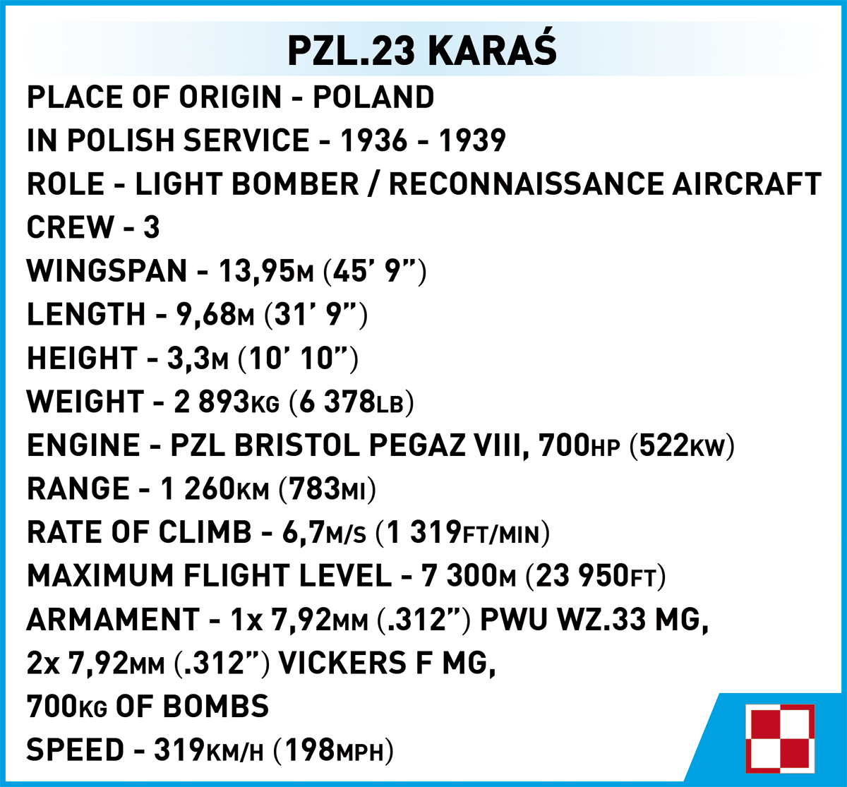 COBI PZL.23 Karaś Set 5751