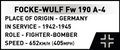 COBI Focke-Wulf Fw 190 A-4 Set 5775