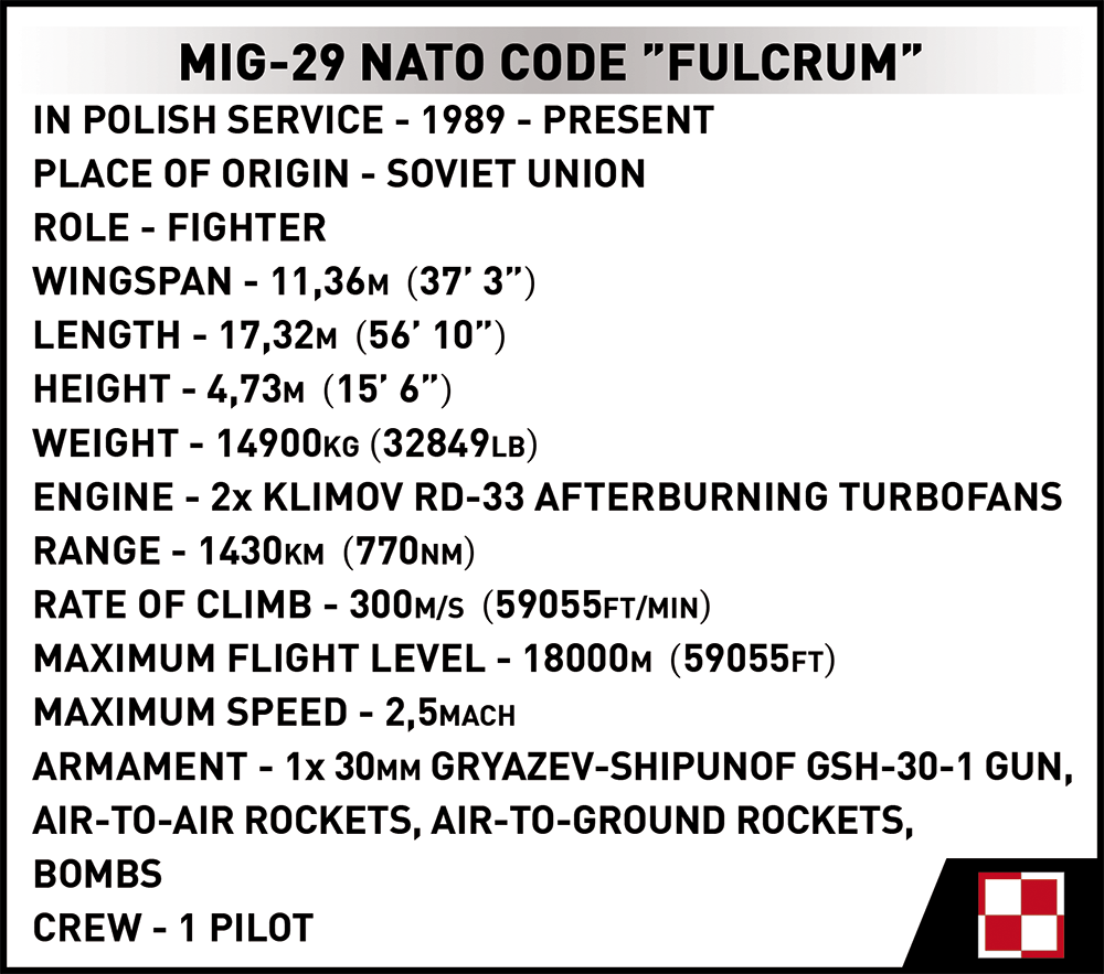 MiG-29 NATO Code "FULCRUM"